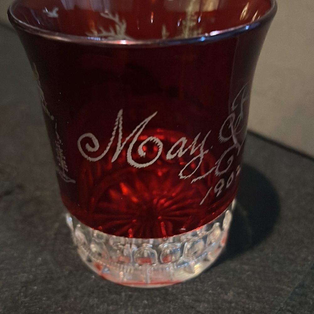 Beautiful Souvenir of Electric Park in KC, MO dated 1902. Cased Ruby Glass - Picture 2 of 7